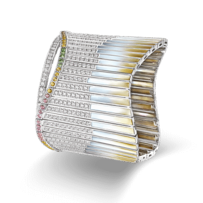 Garrard-Couture-Northern-Lights-Bracelet-In-18ct-White-Gold-with-Sapphires-Tsavorites-Diamonds-and-Mother-of-Pearl