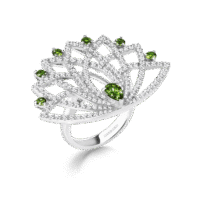Garrard-Lotus-Jewellery-Collection-Lotus-Bloom-Tsavorite-Garnet-and-Diamond-Ring-In-18K-White-Gold