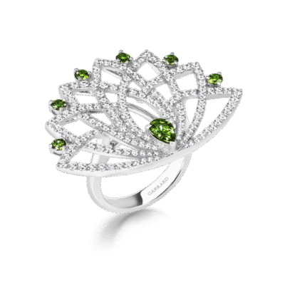 Garrard-Lotus-Jewellery-Collection-Lotus-Bloom-Tsavorite-Garnet-and-Diamond-Ring-In-18K-White-Gold