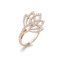 Lotus Blossom Diamond Ring In 18K Rose Gold