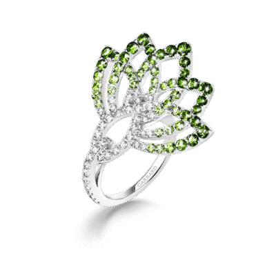 Garrard-Lotus-Jewellery-Collection-Lotus-Flower-Tsavorite-Garnet-and-Diamond-Ring-in-18K-White-Gold