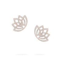 Lotus Blossom Diamond Earrings In 18K Rose Gold