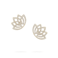 Lotus Blossom Diamond Earrings In 18K Yellow Gold