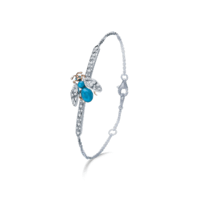 Enchanted Palace Bug Turquoise and Diamond Bracelet