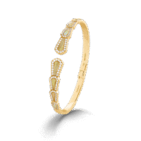 Fanfare Symphony Diamond and Golden Mother of Pearl Bangle