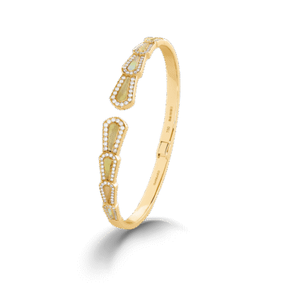 Fanfare Symphony Diamond and Golden Mother of Pearl Bangle